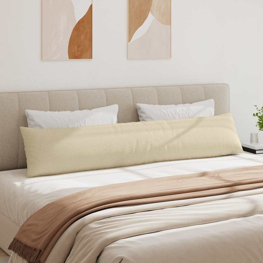 Cuscini da Divano 2 pz Tessuto Crema 200 x 40 cm