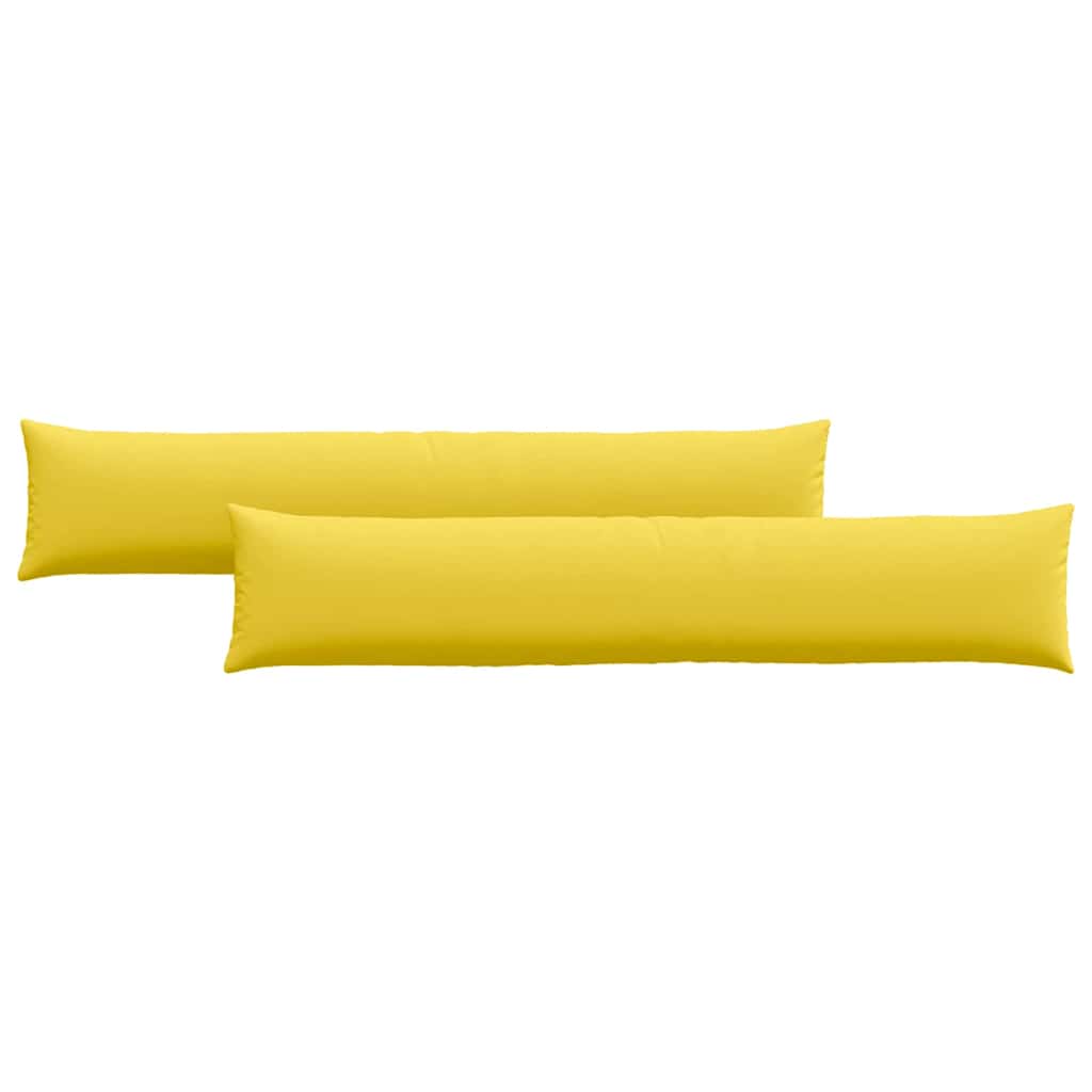 Cuscini da Divano 2 pz Tessuto Giallo Chiaro 200 x 40 cm