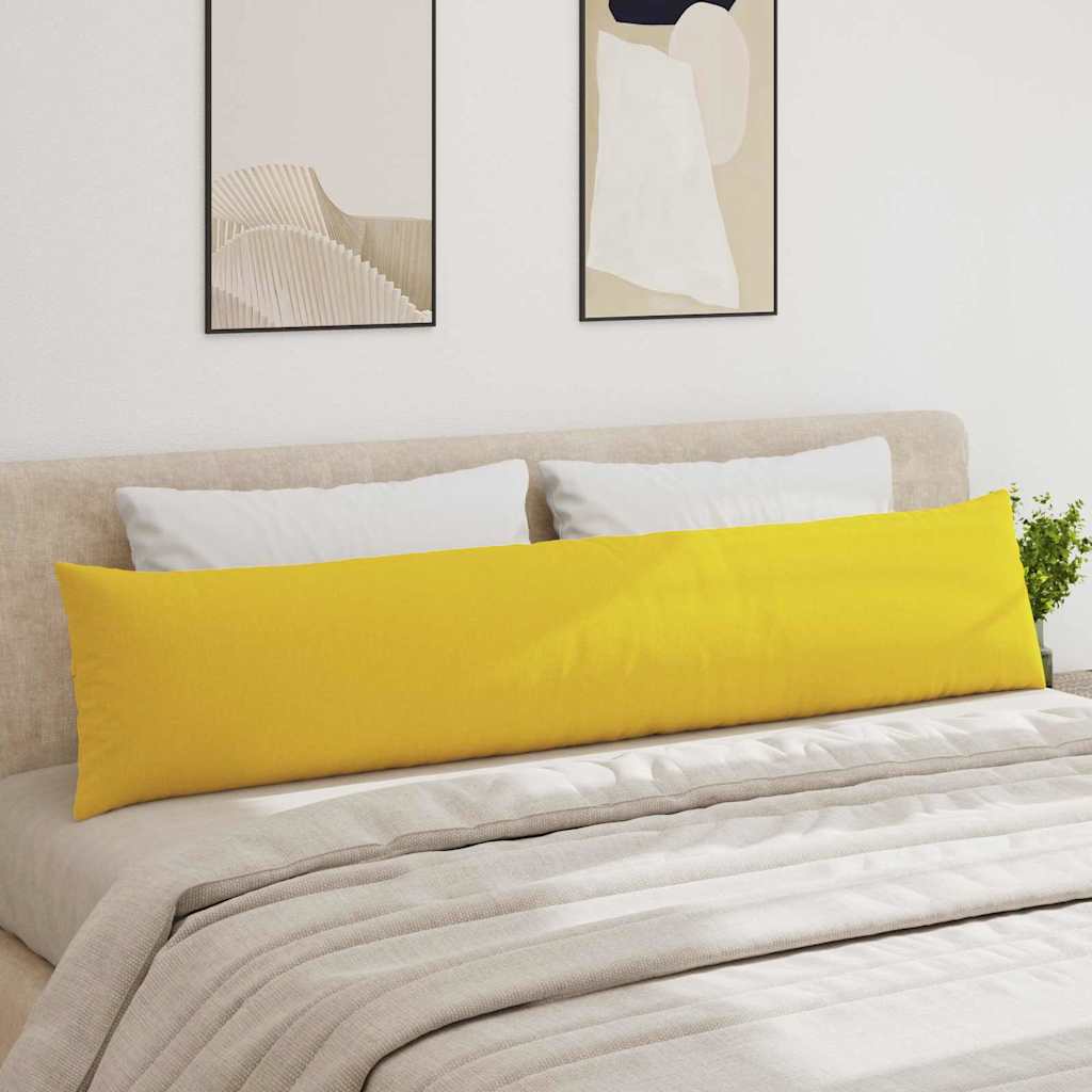 Cuscini da Divano 2 pz Tessuto Giallo Chiaro 200 x 40 cm