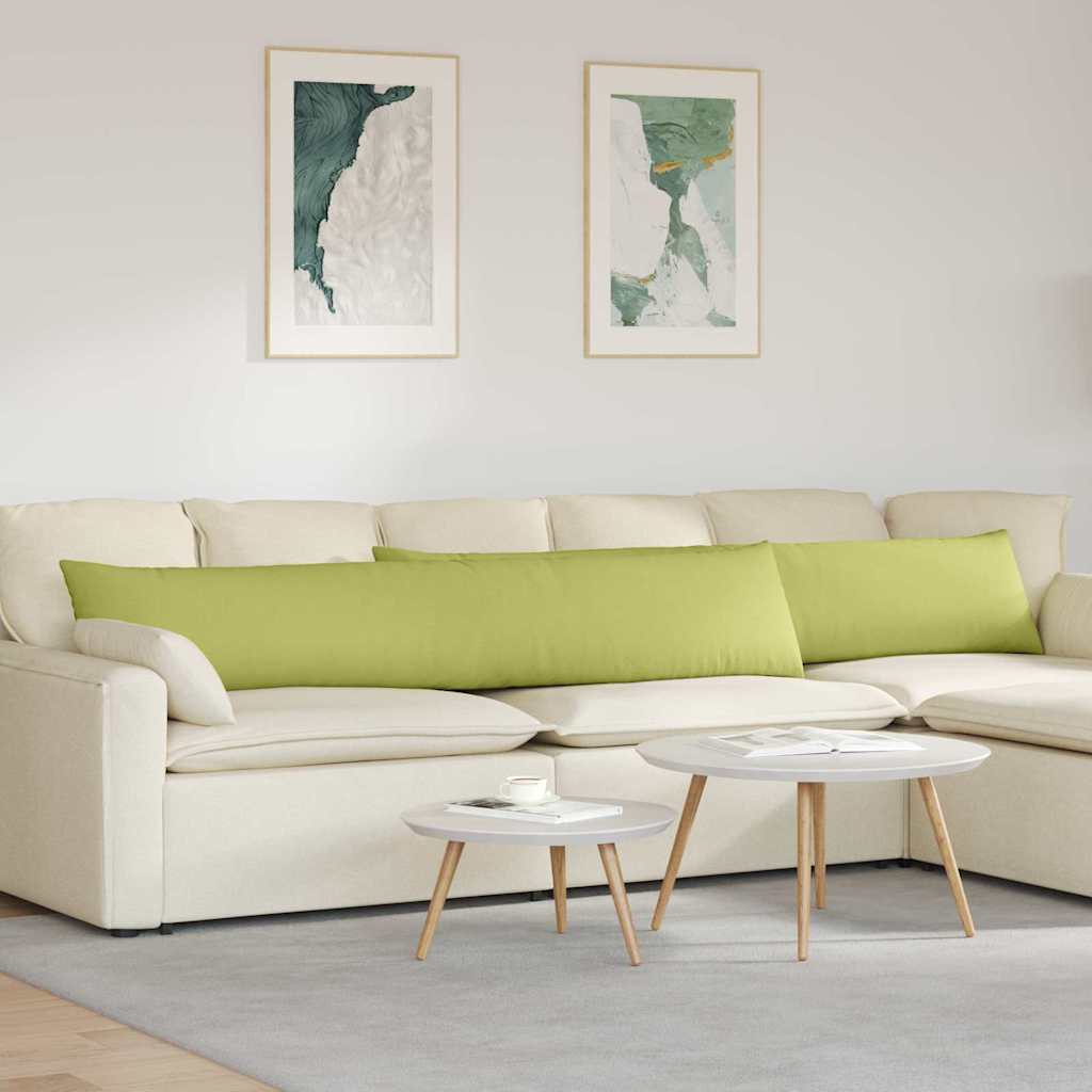 Cuscini da Divano 2 pz Tessuto Verde chiaro 200 x 40 cm