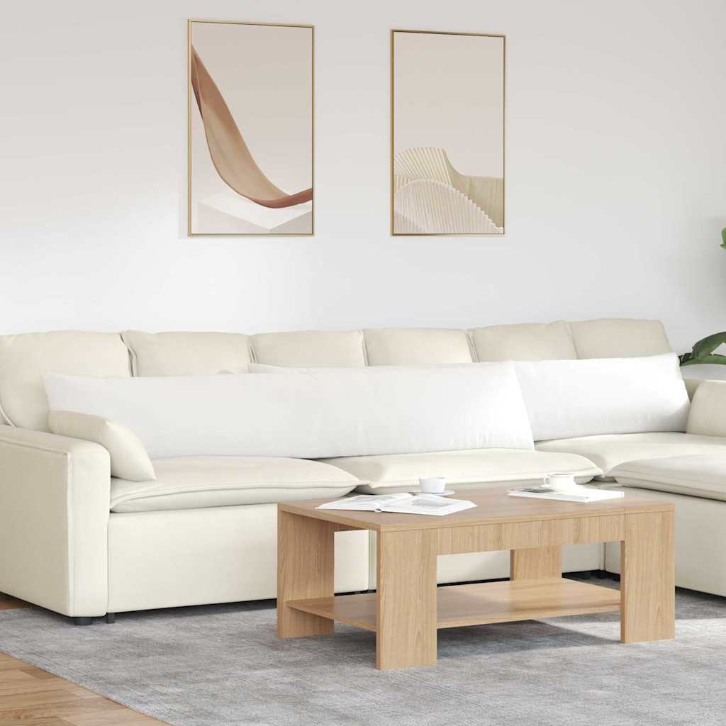 Cuscini da Divano 2 pz Tessuto Bianco 200 x 40 cm