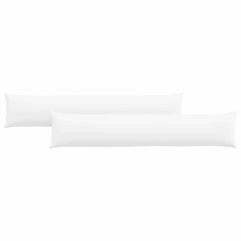 Cuscini da Divano 2 pz Tessuto Bianco 200 x 40 cm