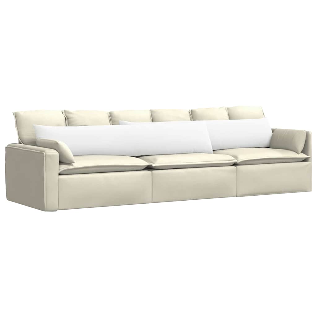 Cuscini da Divano 2 pz Tessuto Bianco 200 x 40 cm