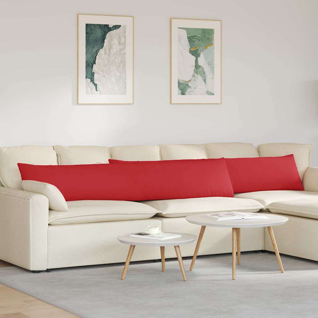 Cuscini da Divano 2 pz Tessuto Rosso 200 x 40 cm