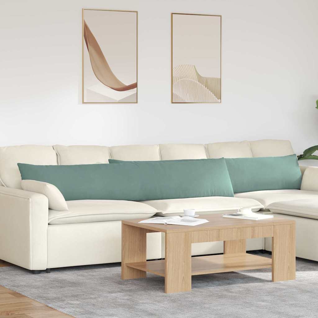 Cuscini da Divano 2 pcs Verde Mare 200 x 40 cm Tessuto in Cords