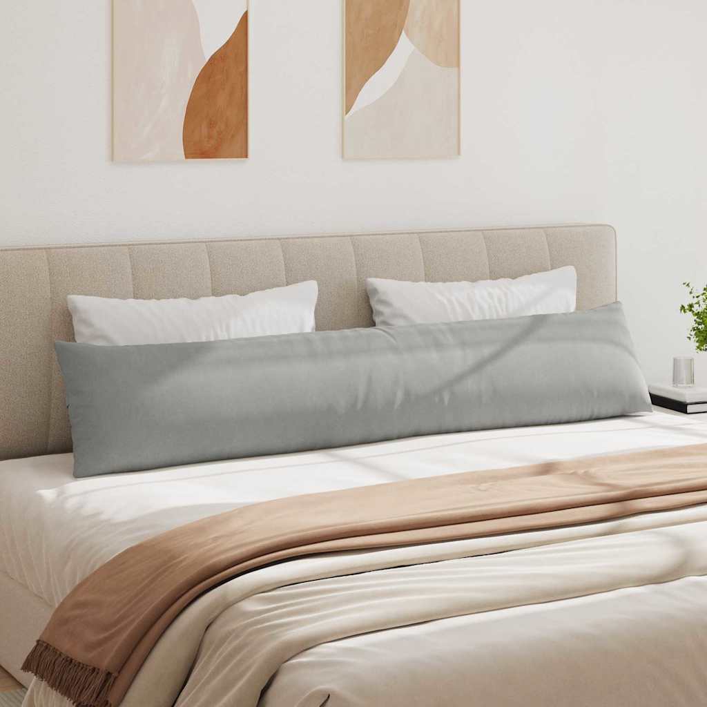 Cuscini da Divano 2 pz Tessuto Grigio chiaro 200 x 40 cm