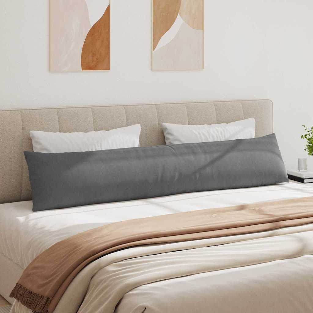 Cuscini da Divano 2 pz Tessuto Grigio scuro 200 x 40 cm