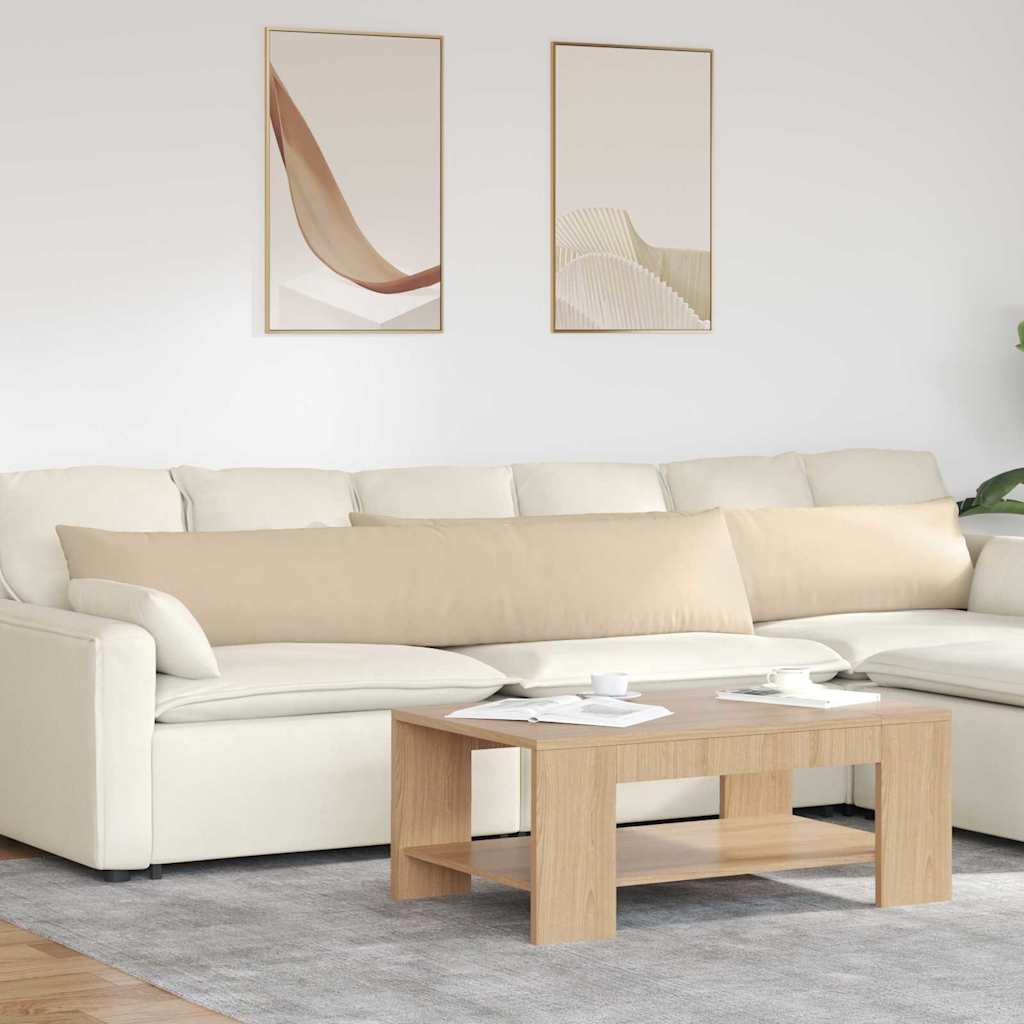 Cuscini da Divano 2 pz Tessuto Crema 200 x 40 cm