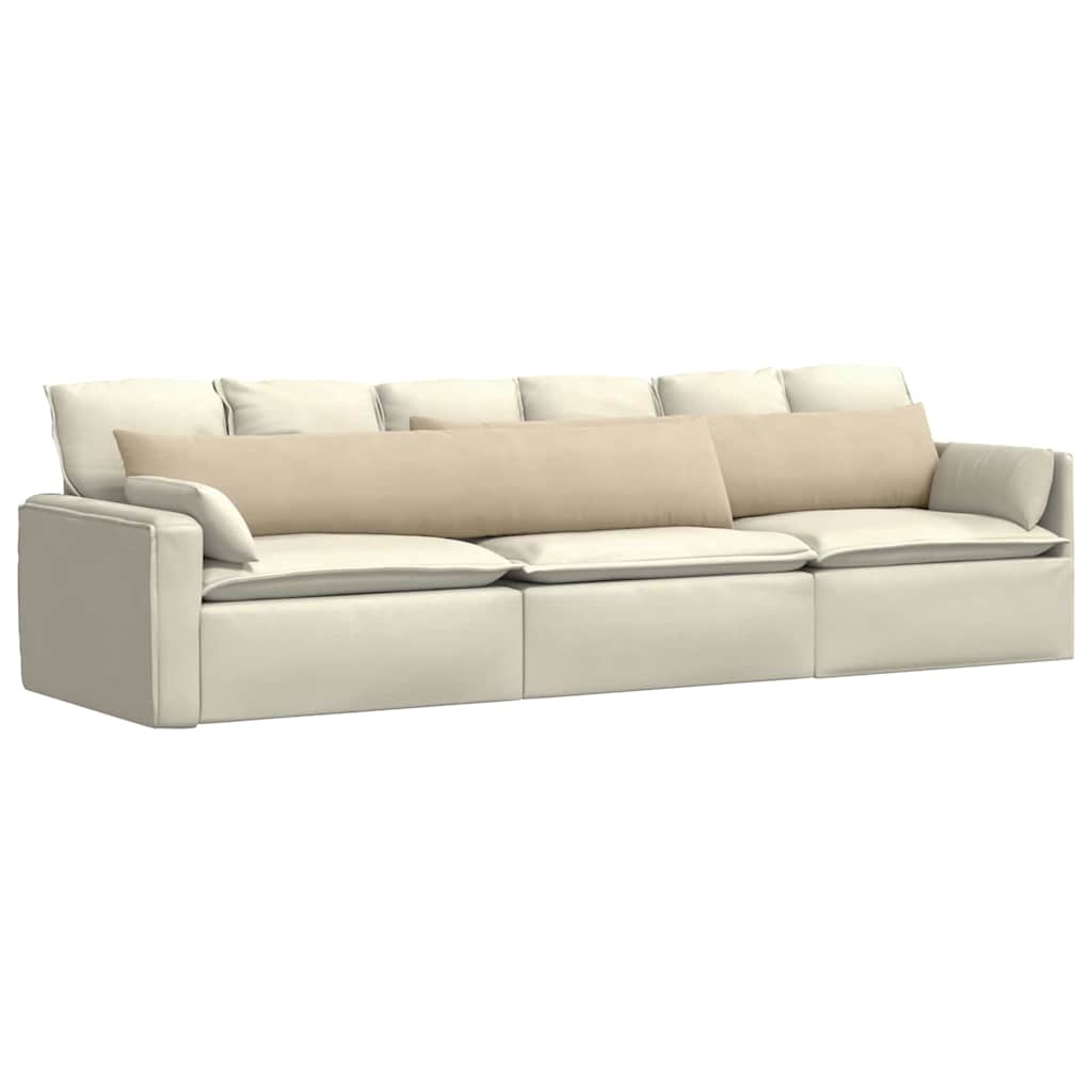 Cuscini da Divano 2 pz Tessuto Crema 200 x 40 cm