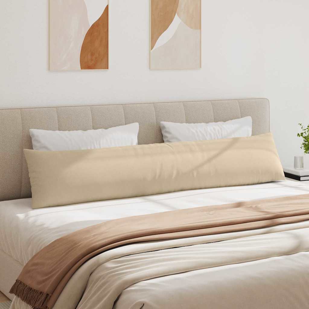 Cuscini da Divano 2 pz Tessuto Crema 200 x 40 cm