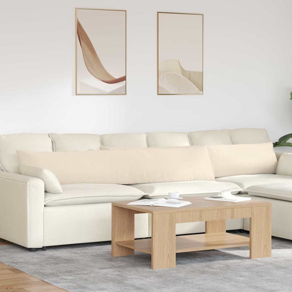 Cuscini da Divano 2 pz Tessuto Beige 200 x 40 cm
