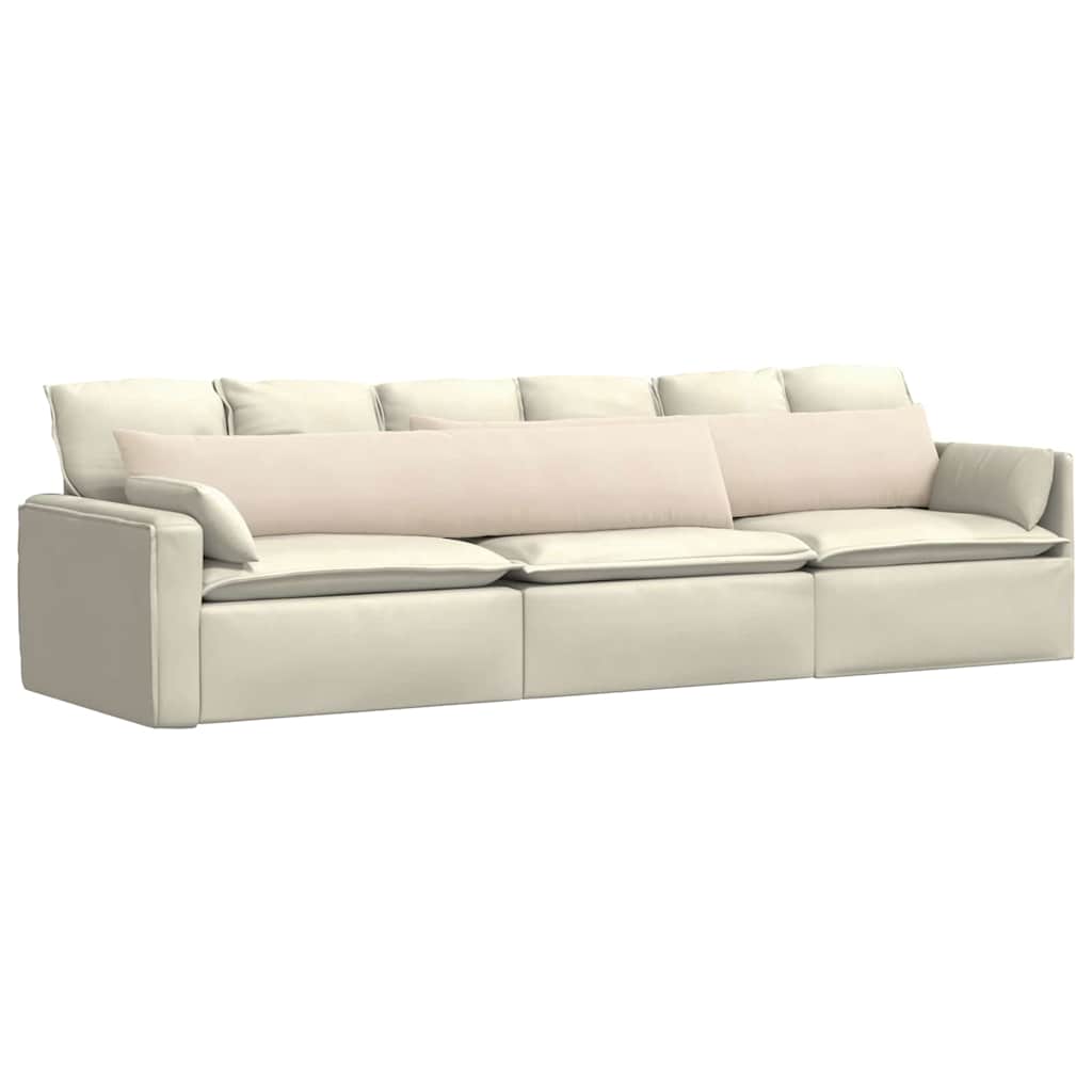 Cuscini da Divano 2 pz Tessuto Beige 200 x 40 cm