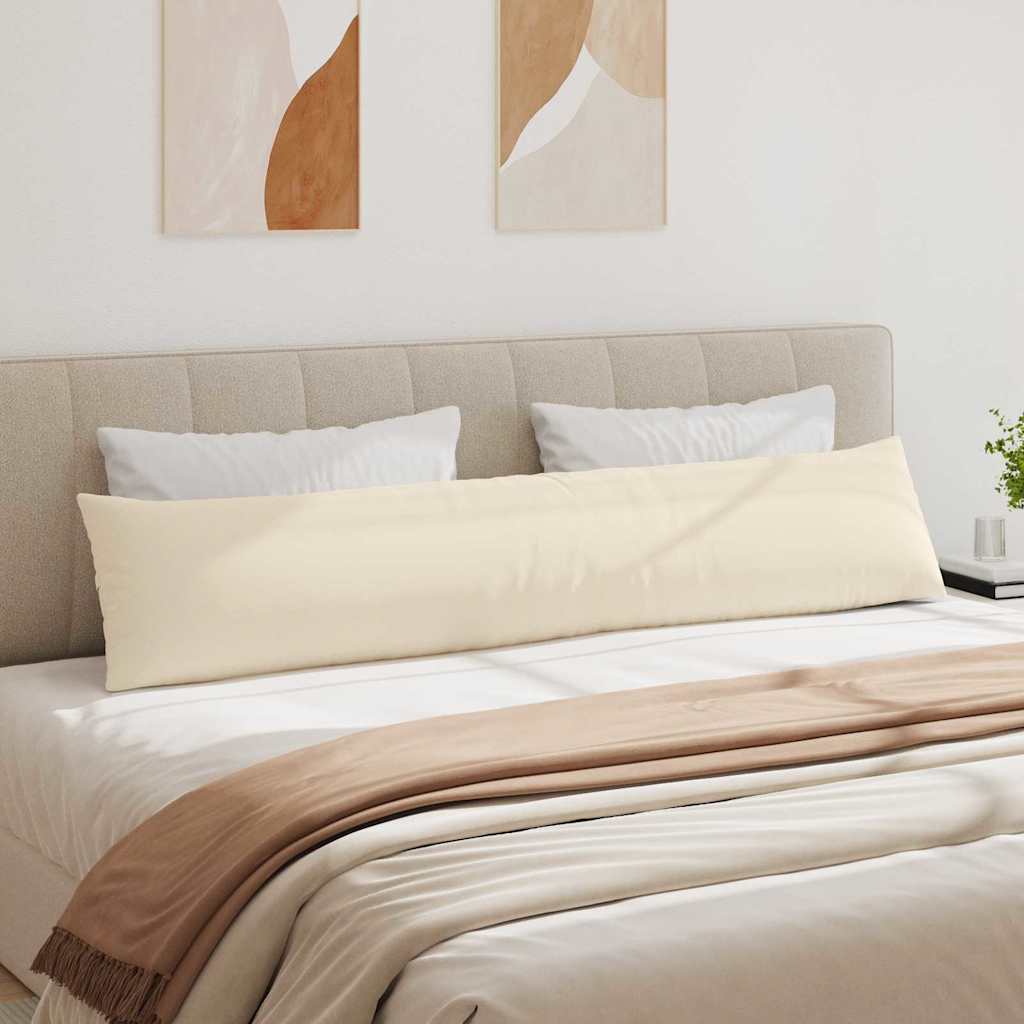 Cuscini da Divano 2 pz Tessuto Beige 200 x 40 cm