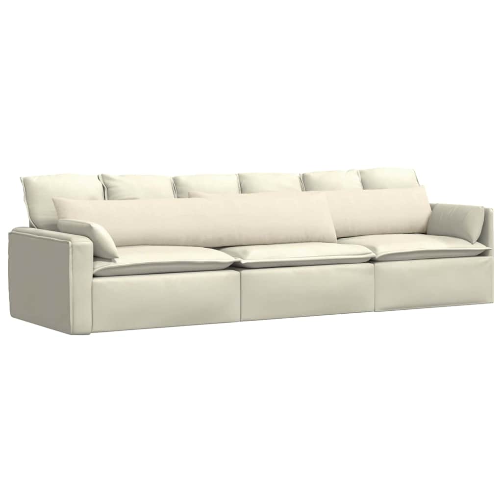 Cuscini da Divano 2 pcs Crema 200 x 40 cm Tessuto in Cords