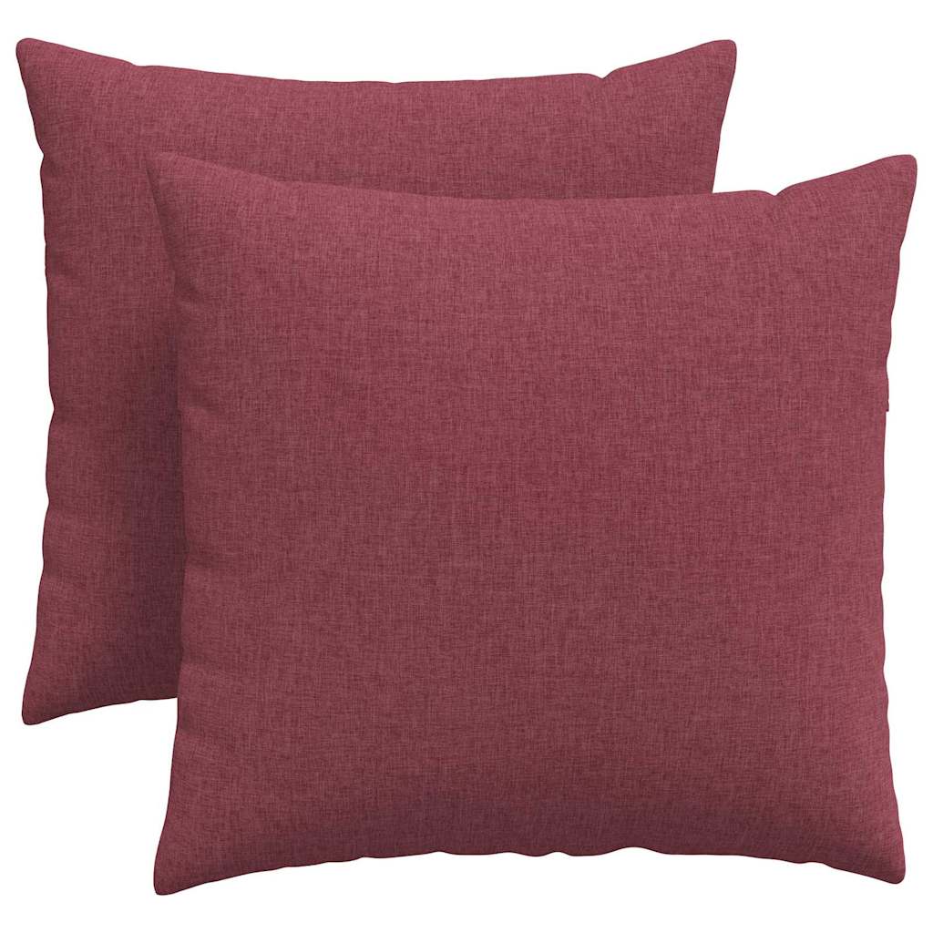 Cuscini da Divano 2 pz Tessuto Rosso Vino 45 x 45 cm