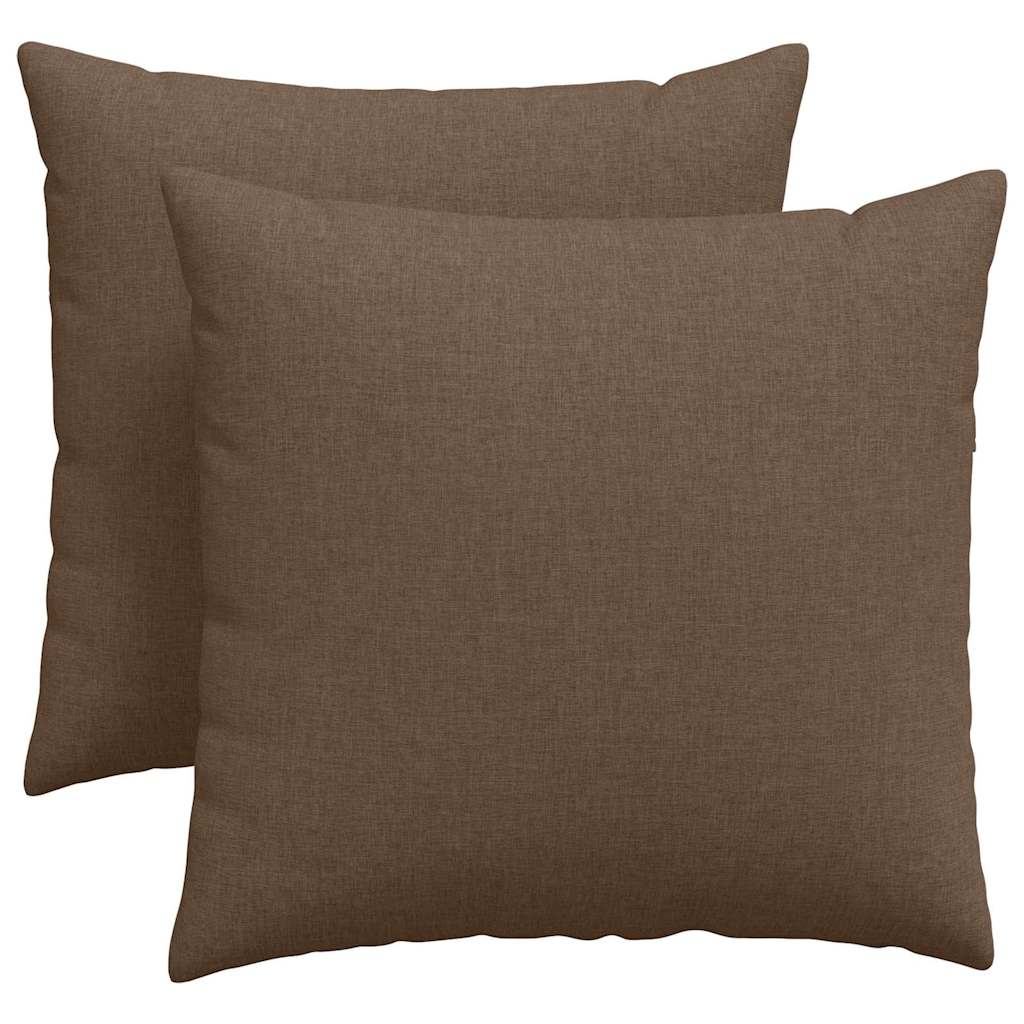 Cuscini da Divano 2 pz Tessuto Marrone 45 x 45 cm