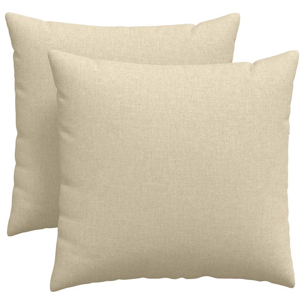 Cuscini da Divano 2 pz Tessuto Crema 45 x 45 cm