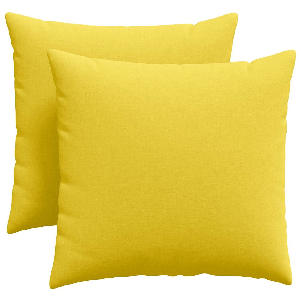 Cuscini da Divano 2 pz Tessuto Giallo Chiaro 45 x 45 cm