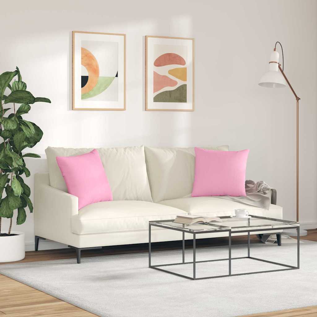 Cuscini da Divano 2 pz Tessuto Rosa 45 x 45 cm