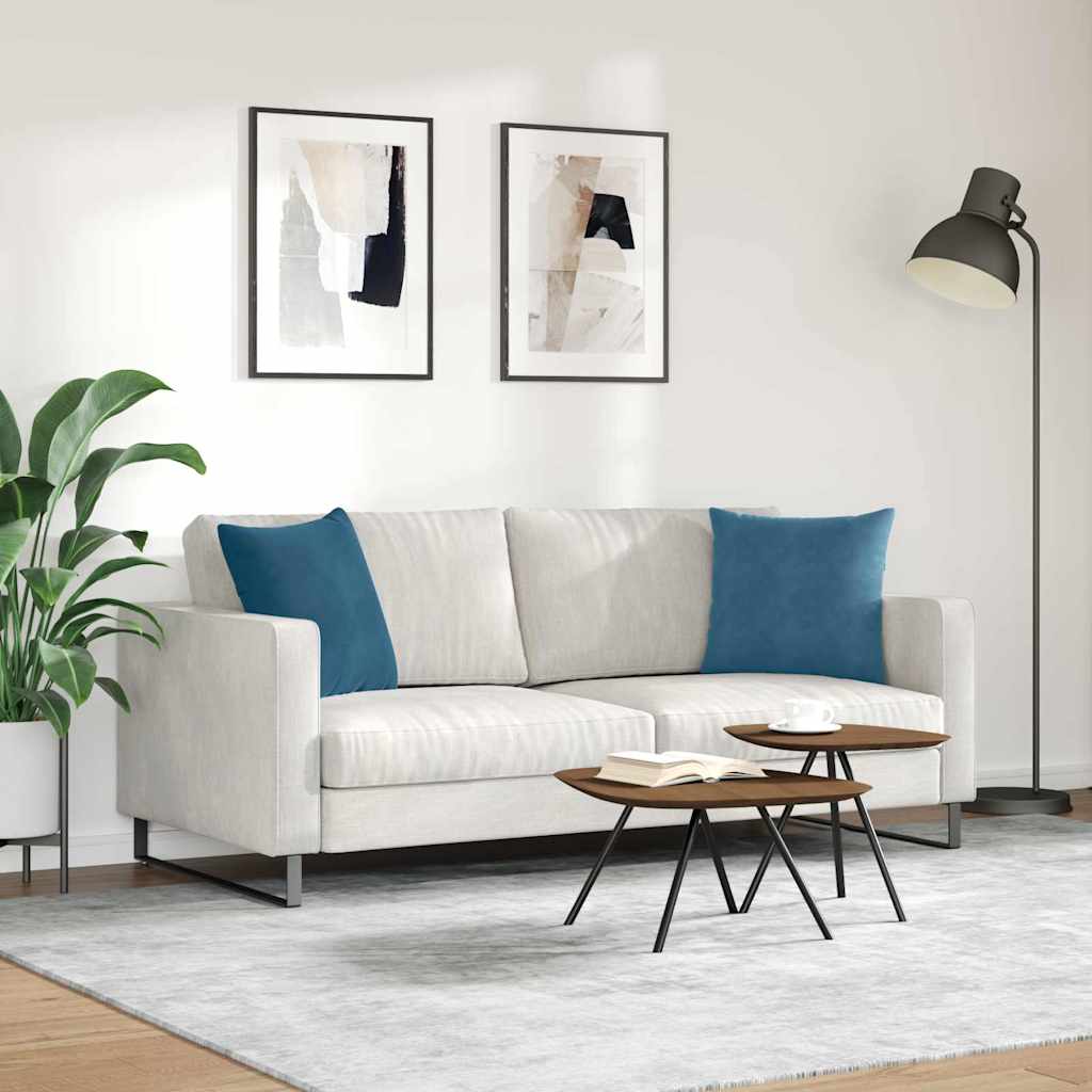 Cuscini da Divano 2 pcs Blu 45 x 45 cm Tessuto in Cords