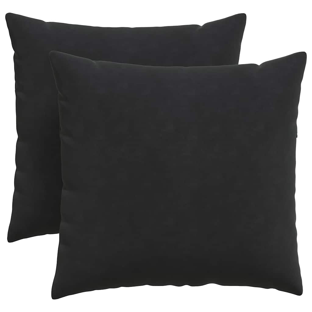 Cuscini da Divano 2 pcs Nero 45 x 45 cm Tessuto in Cords