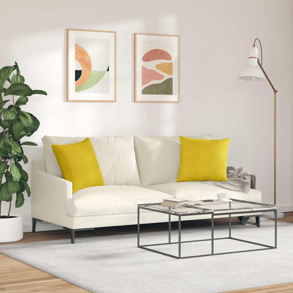 Cuscini da Divano 2 pcs Giallo 45 x 45 cm Tessuto in Cords
