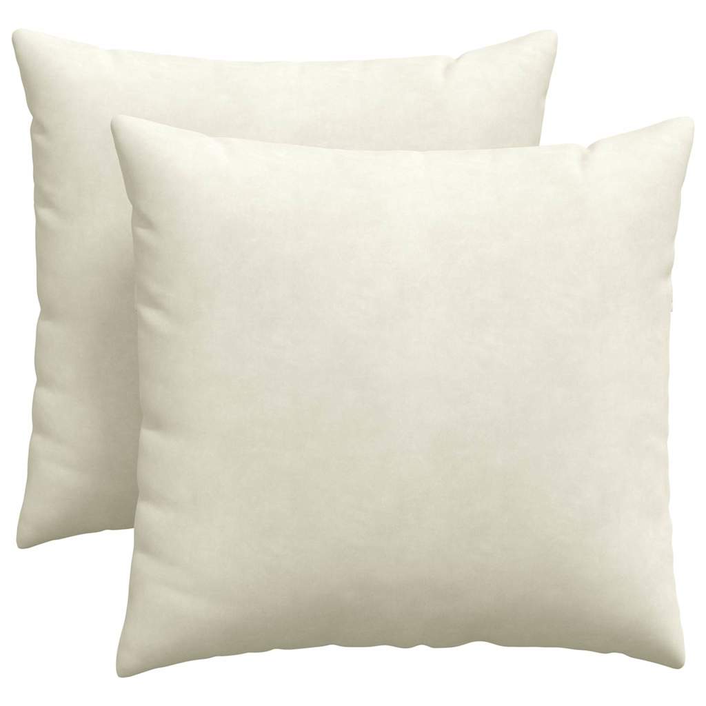 Cuscini da Divano 2 pcs Crema 45 x 45 cm Tessuto in Cords