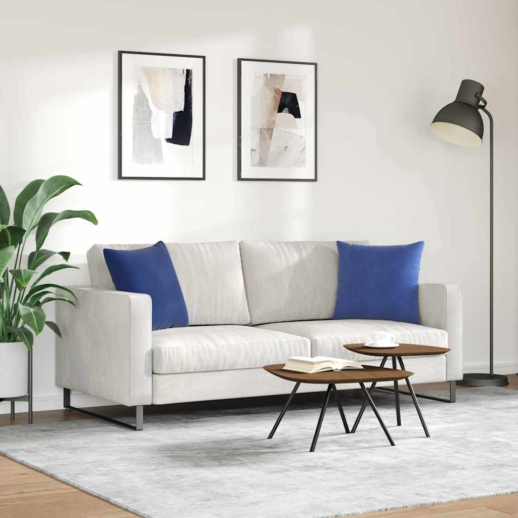 Cuscini da Divano 2 pcs Blu Polizia 45 x 45 cm Tessuto in Cords