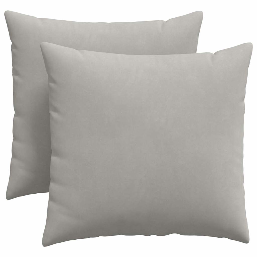 Cuscini da Divano 2 pz Tessuto Grigio chiaro 45 x 45 cm