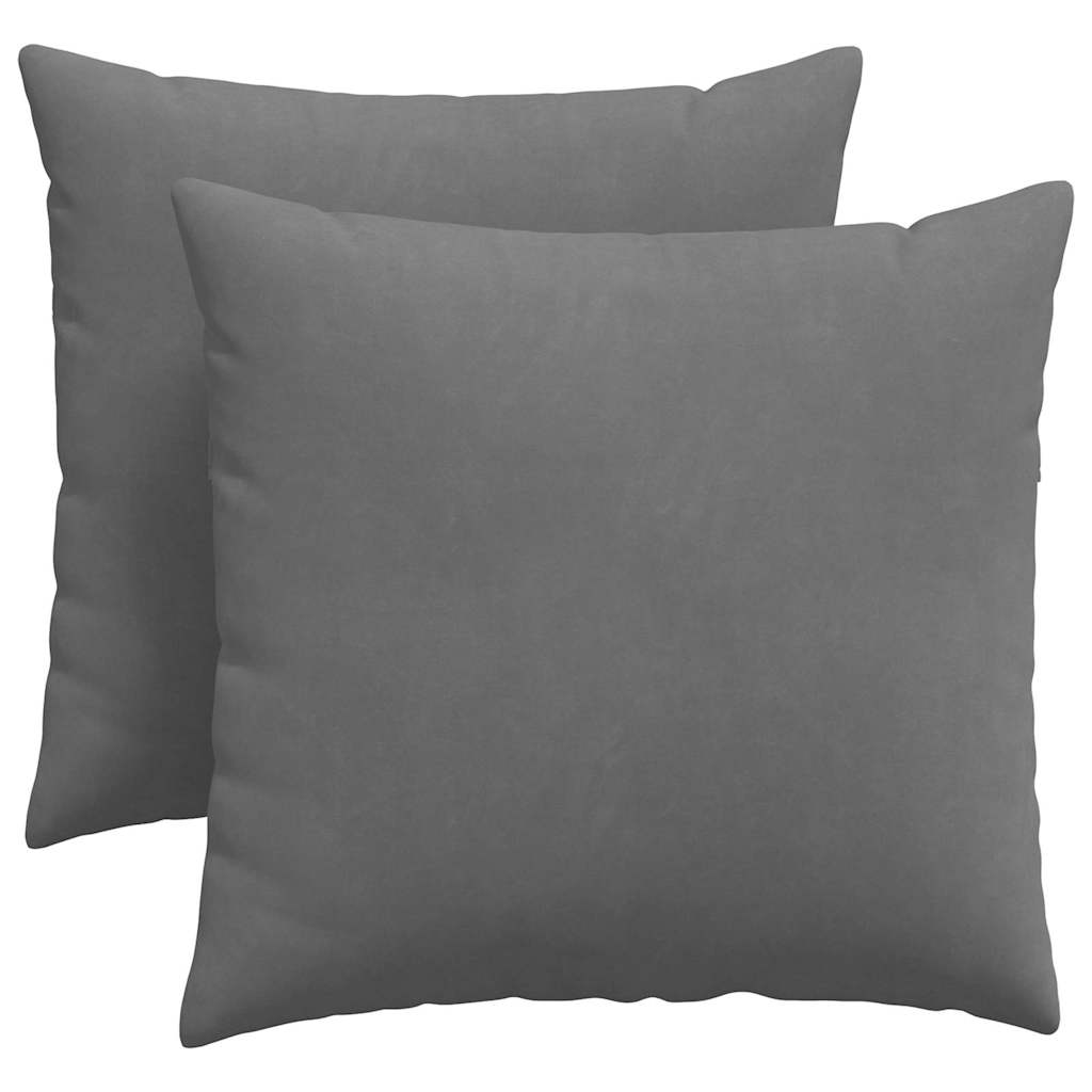 Cuscini da Divano 2 pz Tessuto Grigio scuro 45 x 45 cm