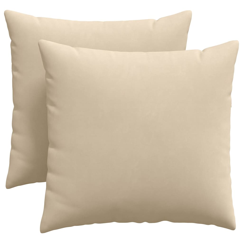 Cuscini da Divano 2 pz Tessuto Crema 45 x 45 cm