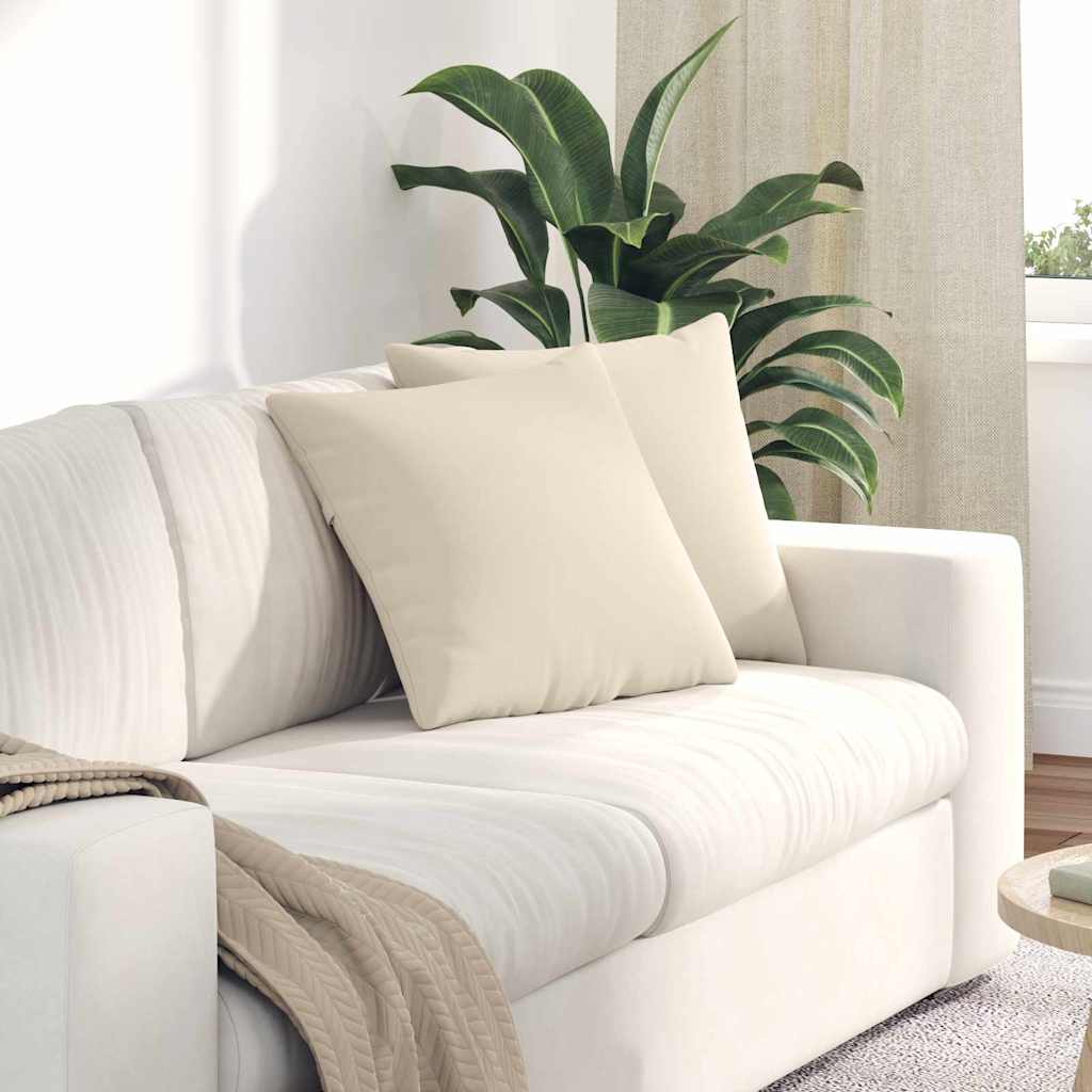 Cuscini da Divano 2 pz Tessuto Beige 45 x 45 cm