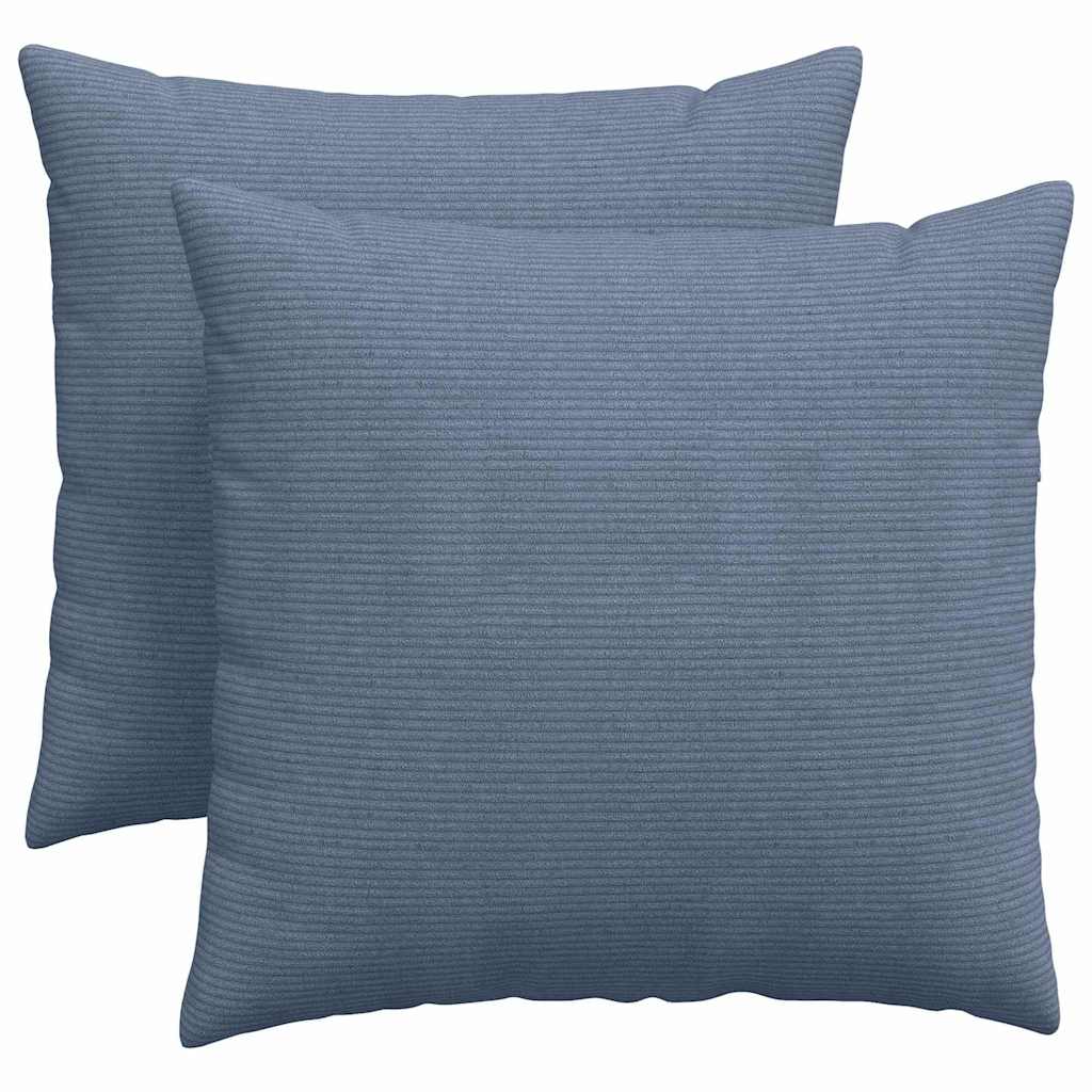 Cuscini da Divano 2 pcs Blu 45 x 45 cm Tessuto in Cords