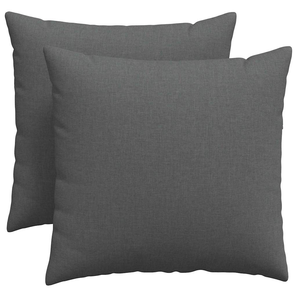 Cuscini da Divano 2 pz Tessuto Grigio scuro 50 x 50 cm