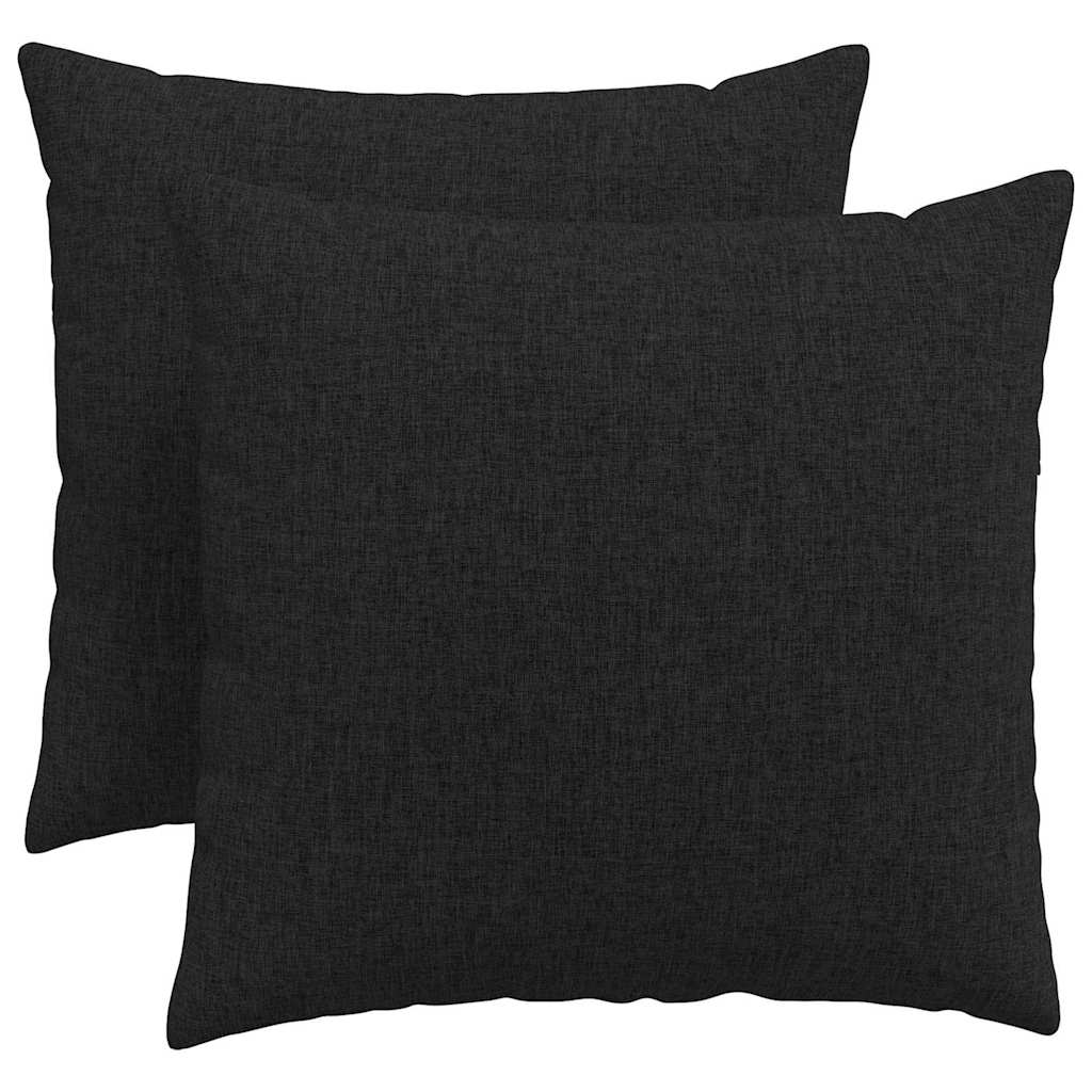 Cuscini da Divano 2 pz Tessuto Nero 50 x 50 cm