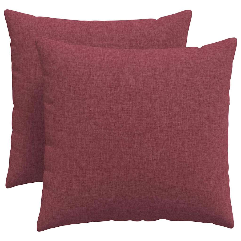 Cuscini da Divano 2 pz Tessuto Rosso Vino 50 x 50 cm