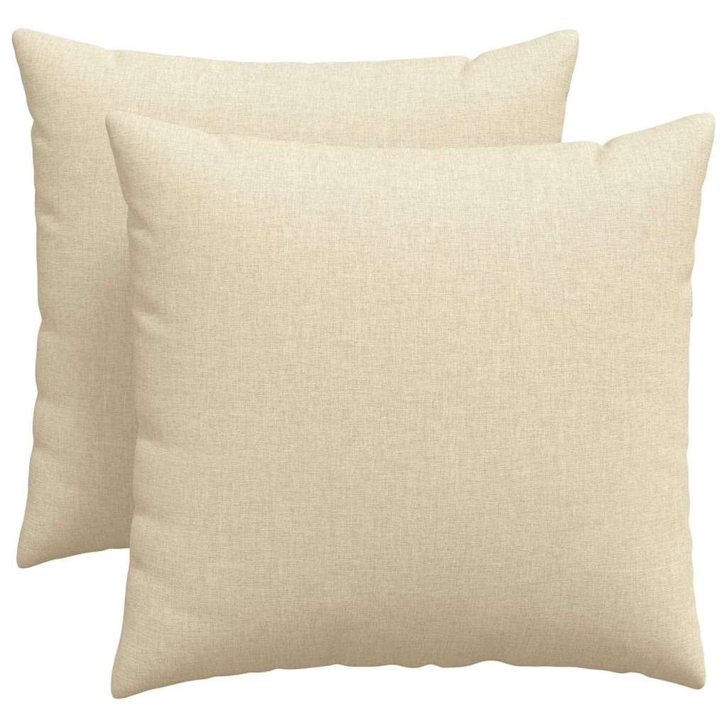 Cuscini da Divano 2 pz Tessuto Crema 50 x 50 cm