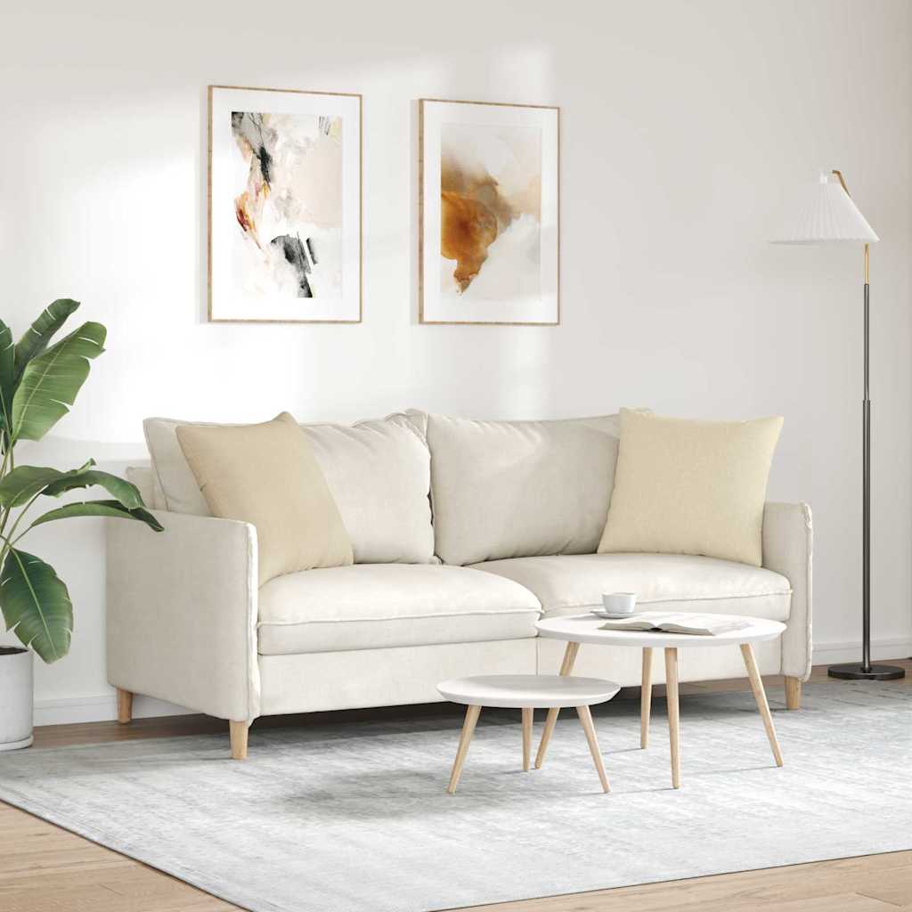 Cuscini da Divano 2 pz Tessuto Crema 50 x 50 cm