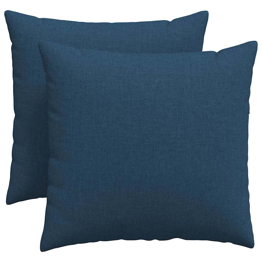 Cuscini da Divano 2 pz Tessuto Blu 50 x 50 cm