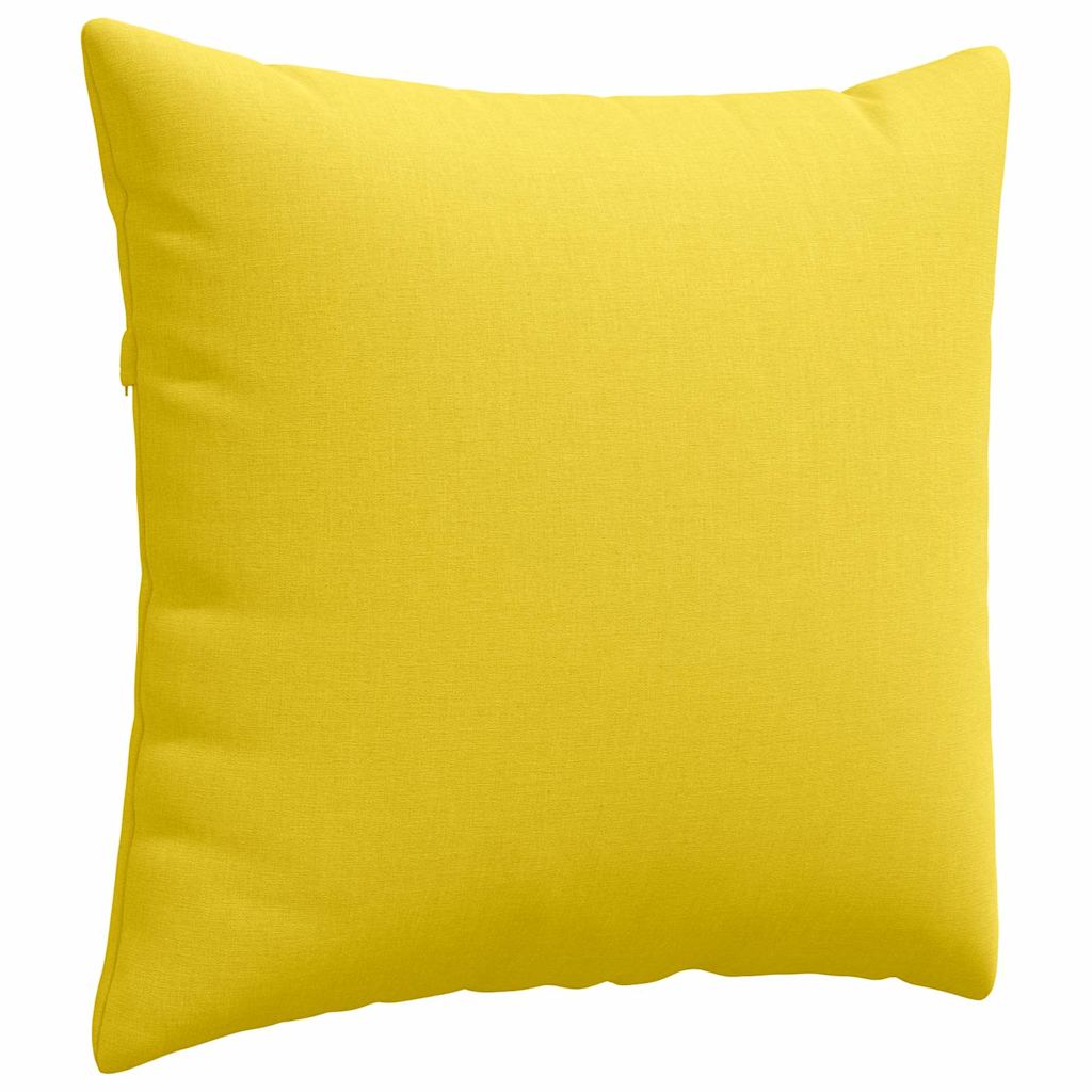 Cuscini da Divano 2 pz Tessuto Giallo Chiaro 50 x 50 cm