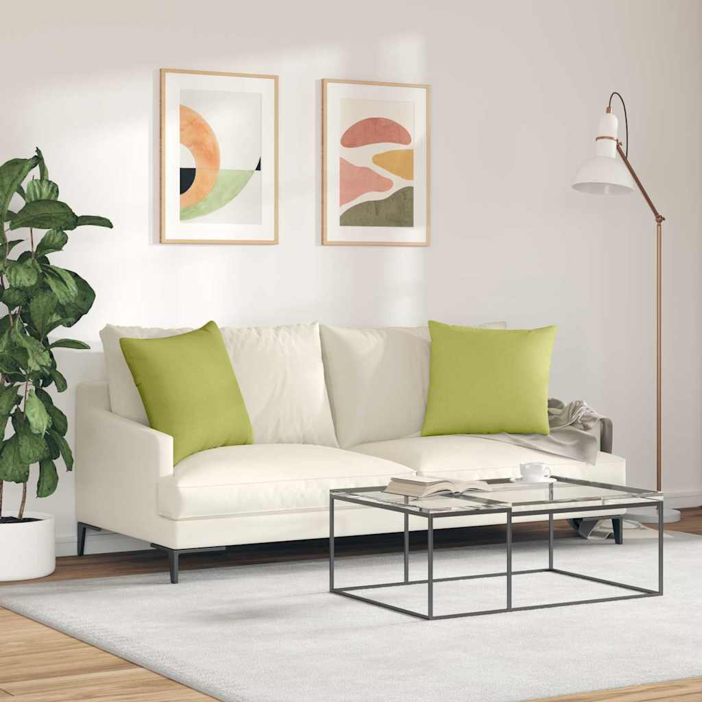 Cuscini da Divano 2 pz Tessuto Verde chiaro 50 x 50 cm