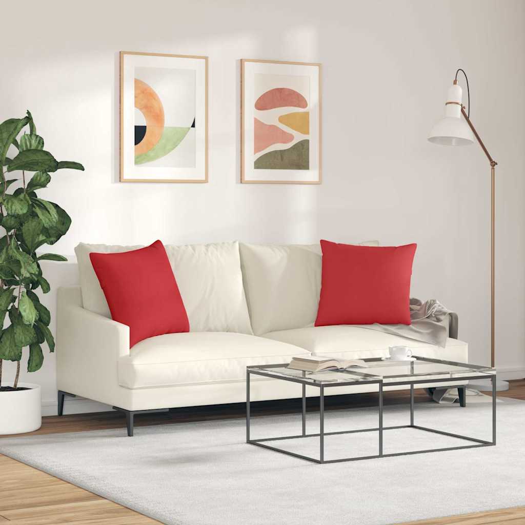 Cuscini da Divano 2 pz Tessuto Rosso 50 x 50 cm