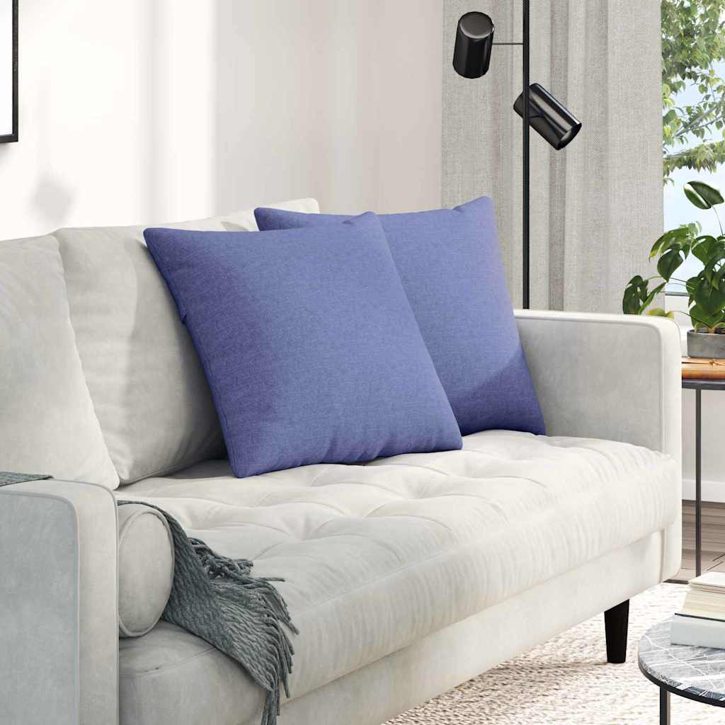 Cuscini da Divano 2 pz Tessuto Blu jeans 50 x 50 cm