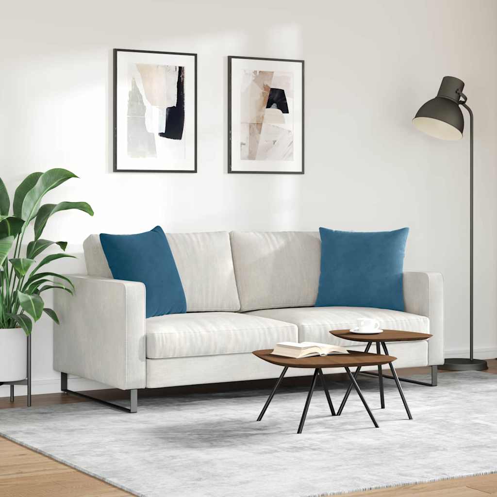 Cuscini da Divano 2 pcs Blu 50 x 50 cm Tessuto in Cords