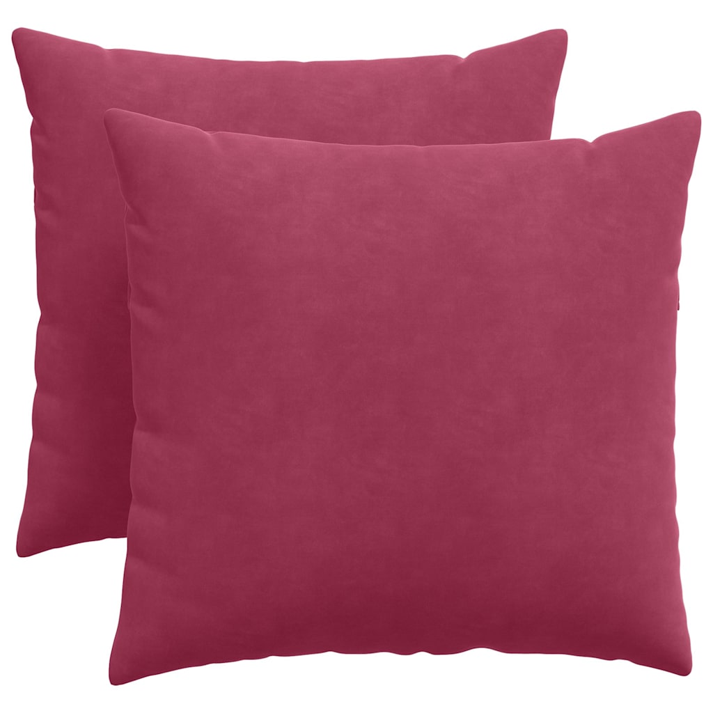 Cuscini da Divano 2 pcs Rosso Vino 50 x 50 cm Tessuto in Cords