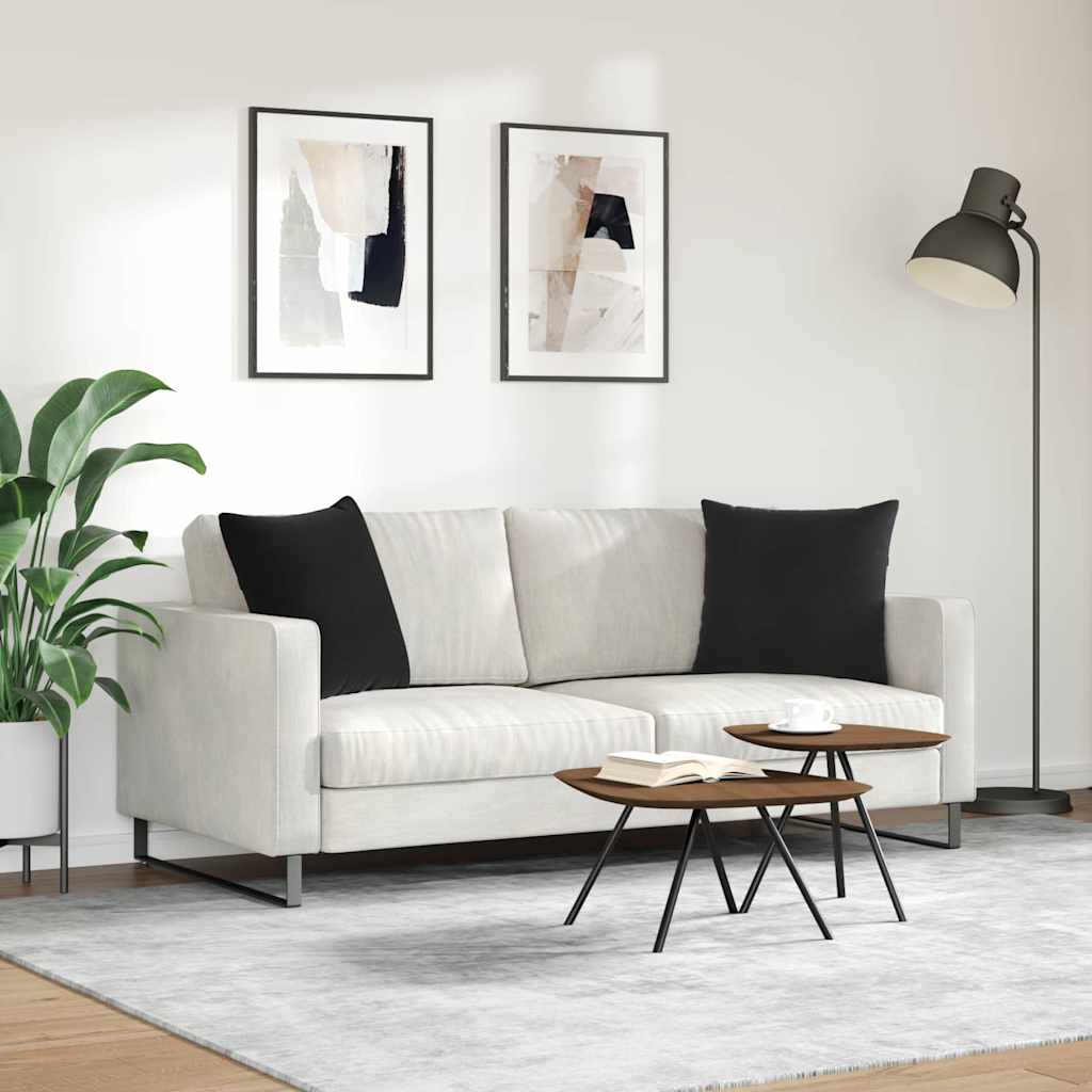 Cuscini da Divano 2 pcs Nero 50 x 50 cm Tessuto in Cords