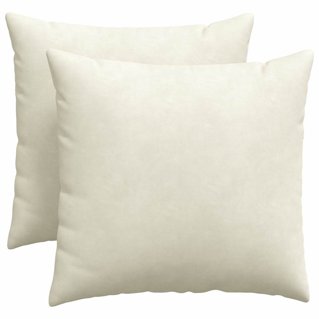 Cuscini da Divano 2 pcs Crema 50 x 50 cm Tessuto in Cords