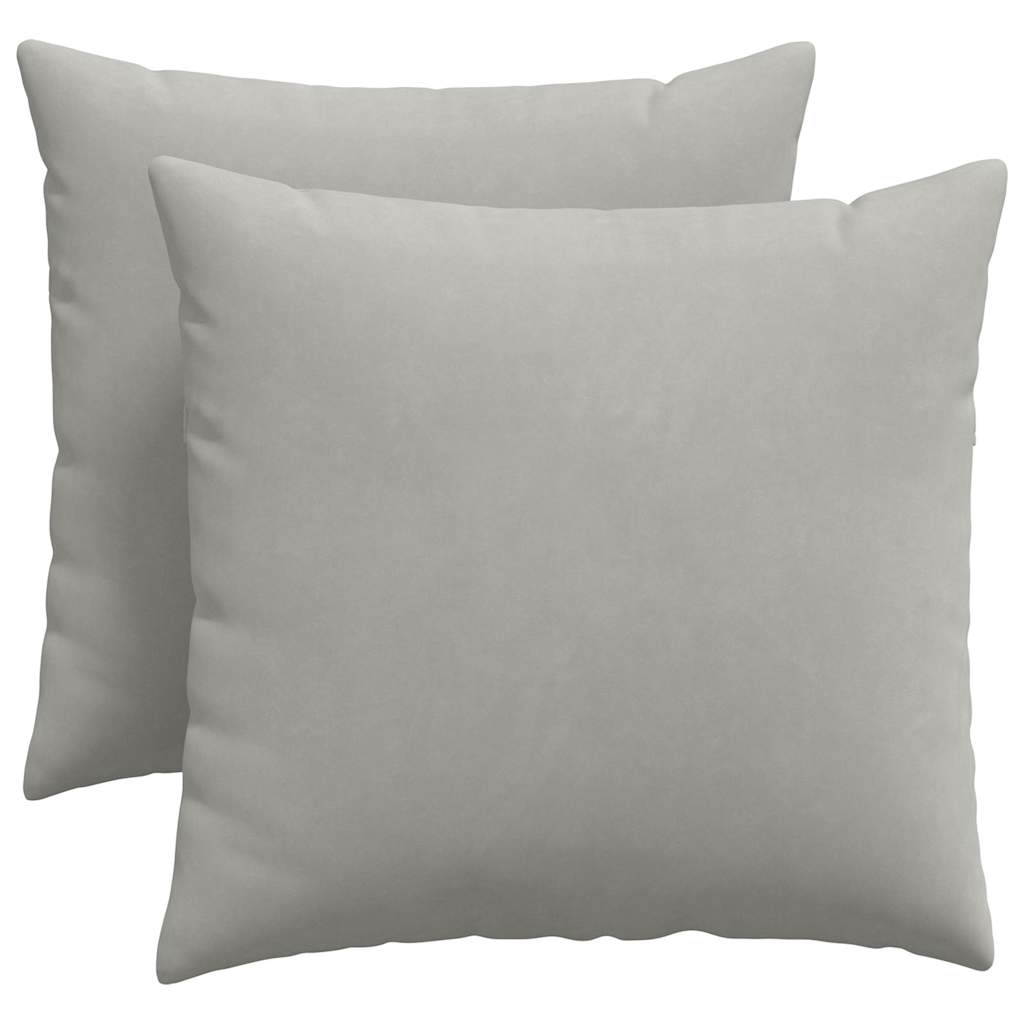 Cuscini da Divano 2 pz Tessuto Grigio chiaro 50 x 50 cm