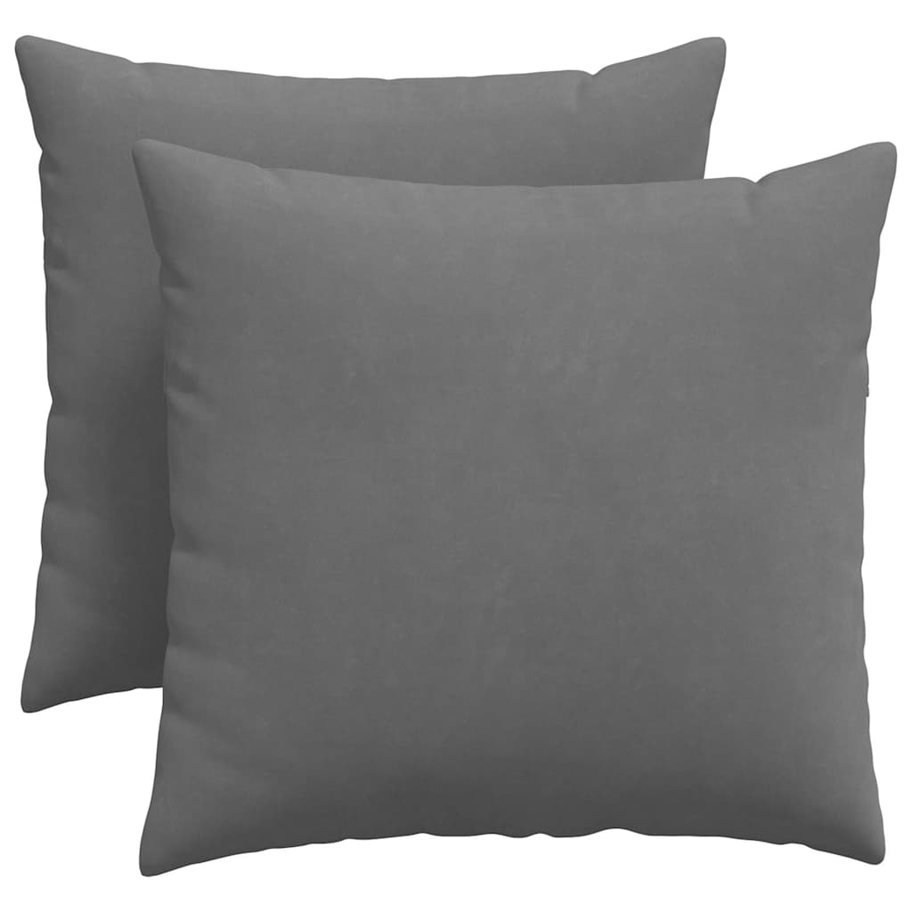 Cuscini da Divano 2 pz Tessuto Grigio scuro 50 x 50 cm