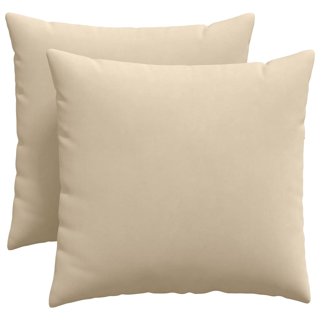 Cuscini da Divano 2 pz Tessuto Crema 50 x 50 cm